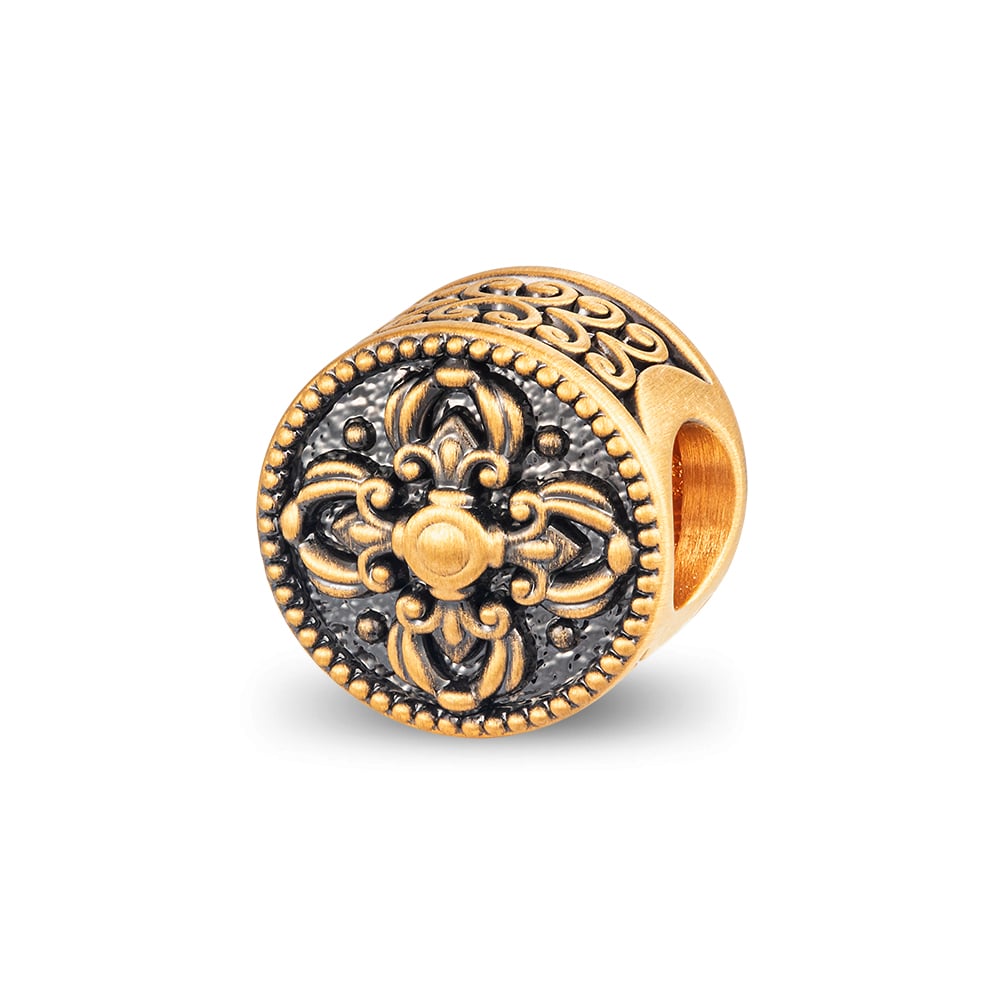 Noble Quatrefoil 999 Pure Black Gold Charm in 999 Pure Gold - SK Jewellery