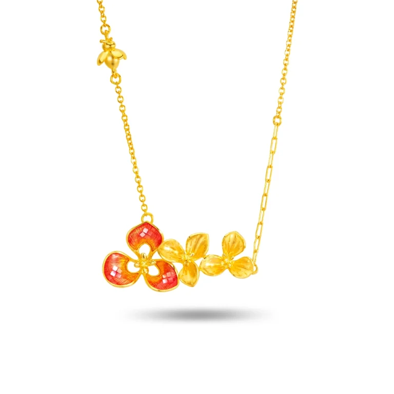 Jubilee Orchid Garden Bee 999 Pure Gold Necklace