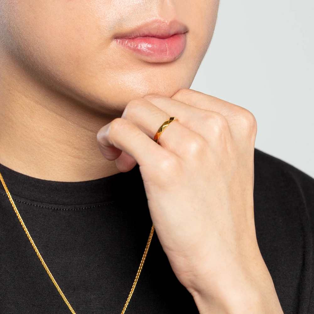 Rhombus Radiance 999 Pure Gold Ring in 999 Pure Gold - SK Jewellery