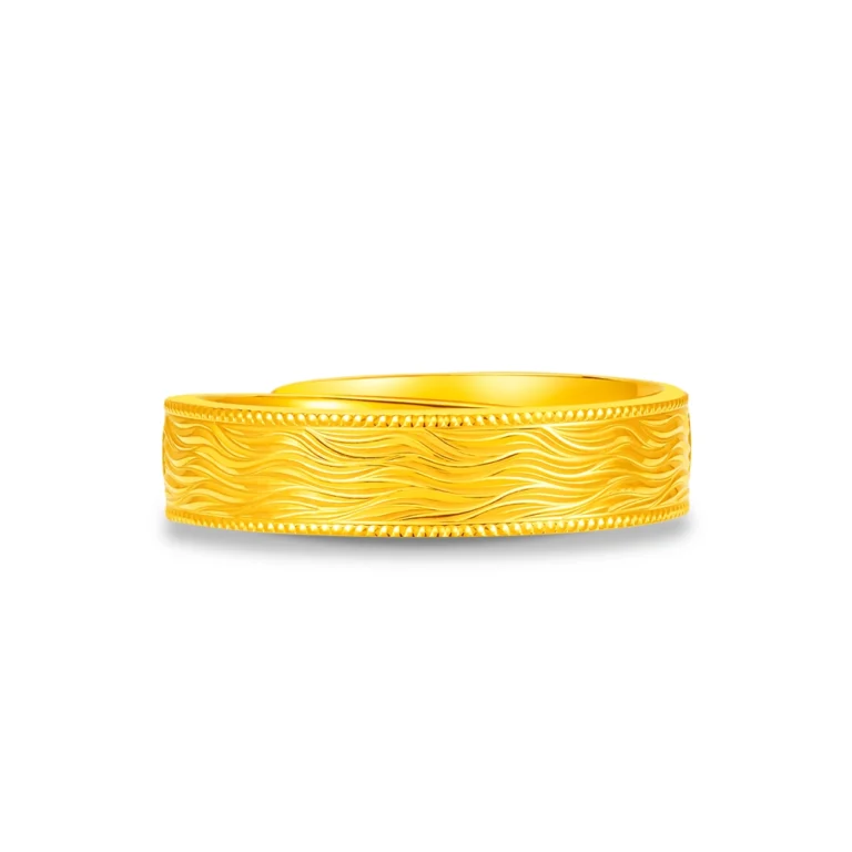 Golden Wave 999 Pure Gold Men’s Wedding Band