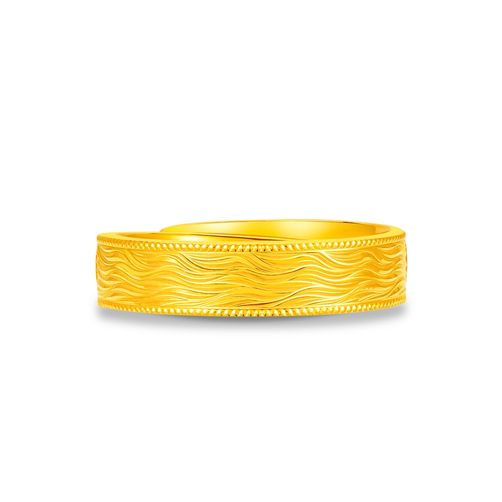 Golden Wave 999 Pure Gold Men's Wedding Band in 999 Pure Gold - SK Jewellery