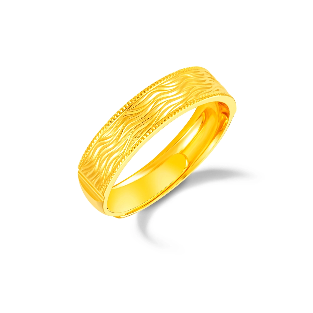 Golden Wave 999 Pure Gold Men's Wedding Band in 999 Pure Gold - SK Jewellery
