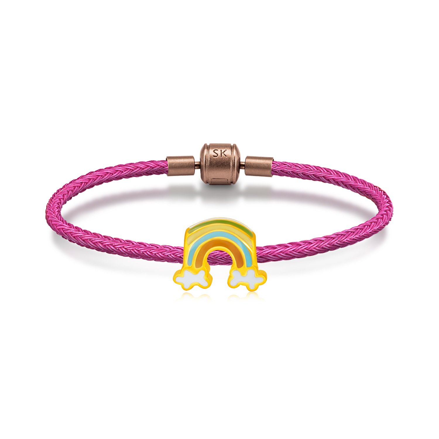SK Jewellery 999 Pure Gold Vivid Rainbow Charms Bracelet