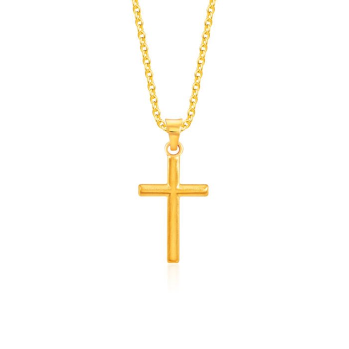 SK 916 HALLOW CROSS GOLD PENDANT & NECKLACE FOR WOMEN