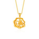 916 Gold Love Rose Pendant