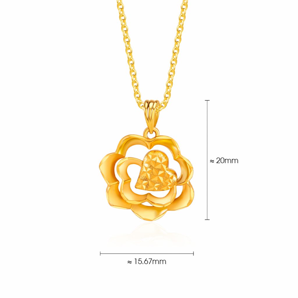 SK 916 LOVE ROSE GOLD PENDANT & NECKLACES FOR WOMEN