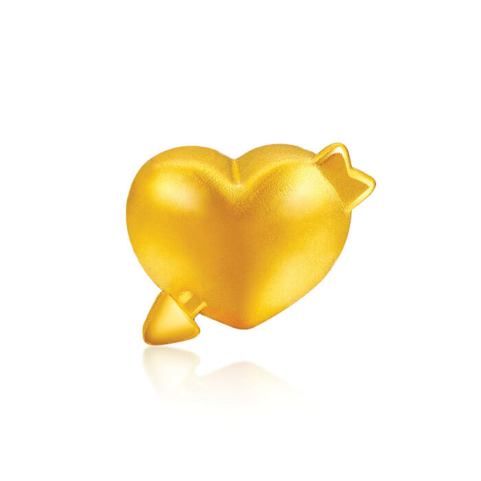 Cute Cupid Heart 999 Pure Gold Charm Bracelet