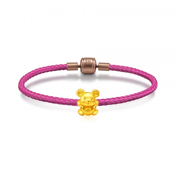 SK Jewellery 999 Pure Gold Zodiac Rat Charms Bracelet