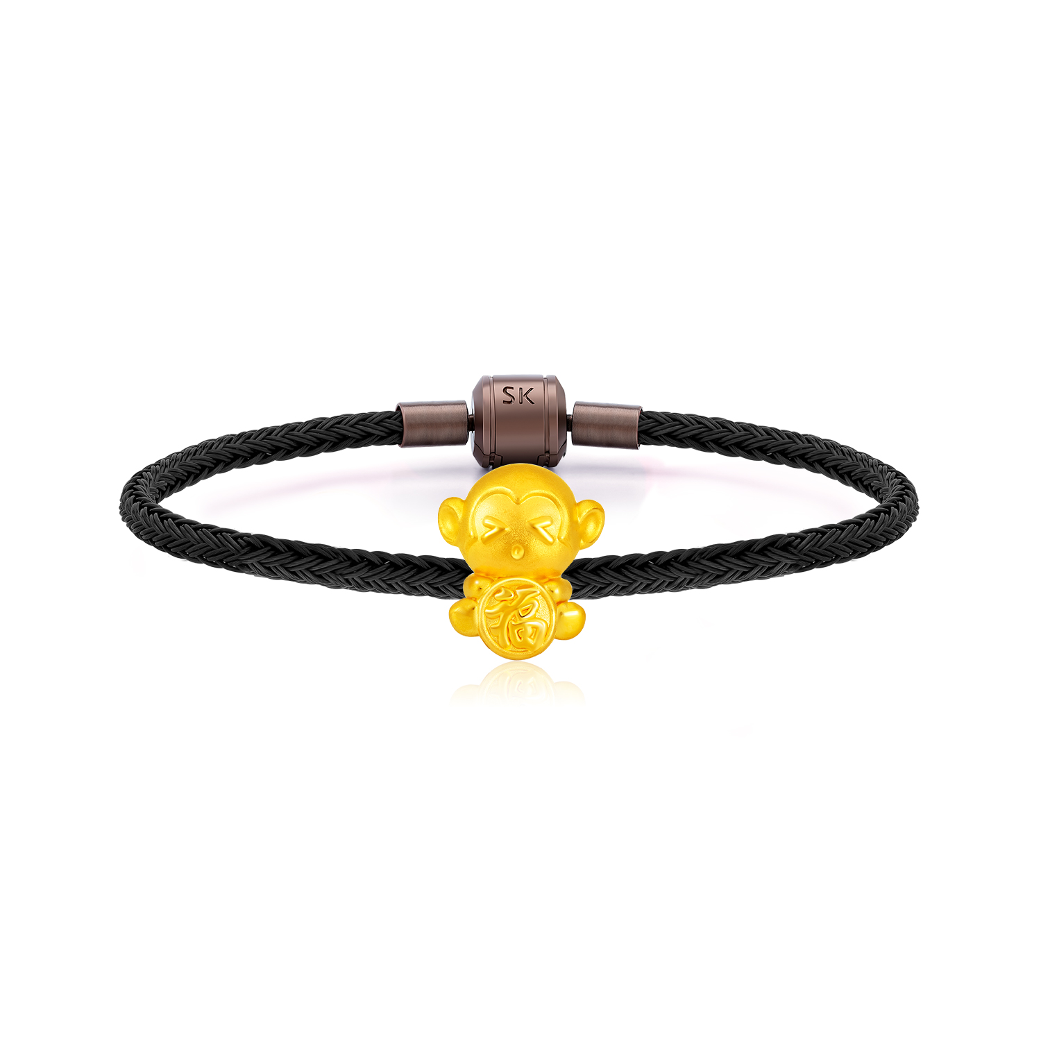 SK Jewellery 999 Pure Gold Blessed Zodiac Monkey Charms Bracelet