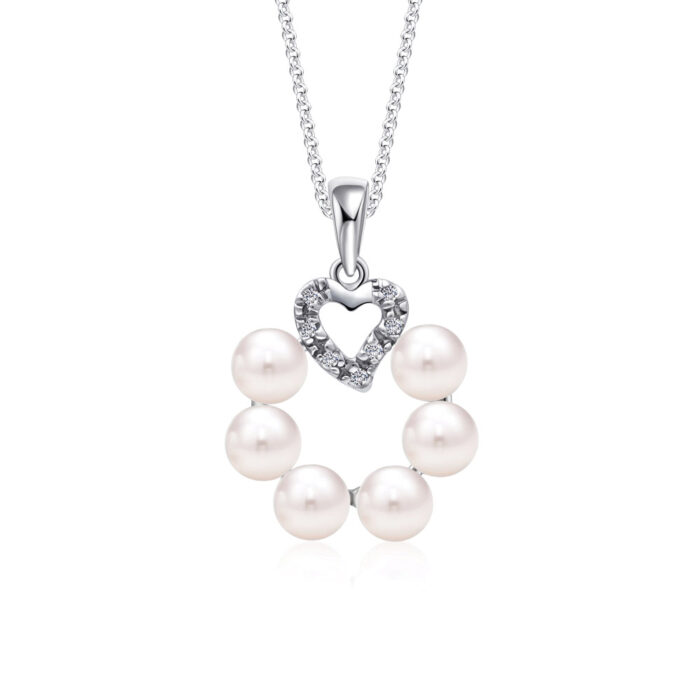SK JEWELLERY YOU COMPLETE ME PEARL PENDANT IN 10k WHITE GOLD and DIAMONDS