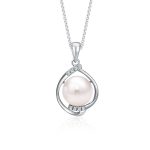 SK Jewellery Bonita Pearl Necklace Pendant with diamonds
