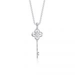 SK DIAMOND PENDANT ASTER KEY a key pendant with 5 diamonds in 10k white gold NECKLACE FOR WOMEN