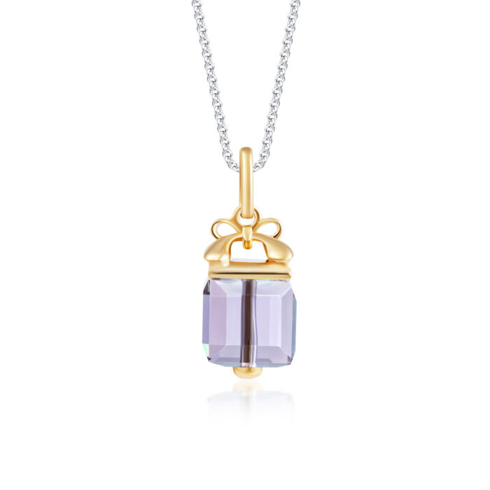 SK Jewellery A Precious Gift Yellow Gold Gem Pendant with 10k white gold Chain