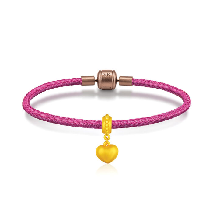SK Jewellery 999 Pure Gold My Heartbeat Charms Bracelet
