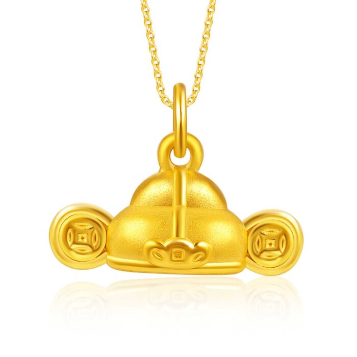 SK Jewellery God of Fortune Hat 999 Pure Gold Pendant