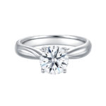 SK JEWELLERY STAR CARAT Classic Love 18K White Gold Diamond Ring - 1 carat round 4 prong solitaire lab grown diamond engagement ring