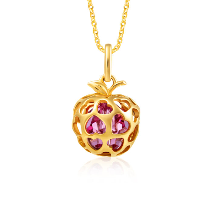 SK Jewellery Apple 10k yellow gold Gem Pendant with gold Chain