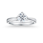 True Love Classic Diamond Ring - round cut 4 claw solitaire diamond engagement ring in 18k white gold