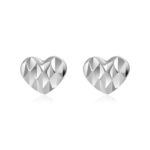 SK JEWELLERY 14K WHITE GOLD HEART STUD EARRINGS FOR MALAYSIA