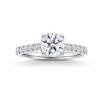 Star Carat Twinkle Diamond Ring - Round Solitaire Diamond Engagement Ring set in a resplendent pinch mircoprong shank in 18K white gold