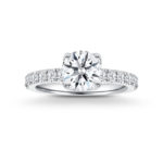 Star Carat Starburst Diamond Ring - Solitaire Diamond Engagement Ring set in a straight mircoprong shank in 18K white gold