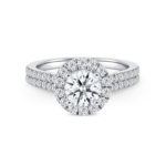 SK DIAMOND RING in a paved halo setting in 18k white gold STAR CARAT CLASSIC HALO