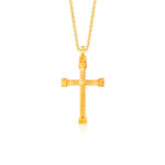 SK 916 EXQUISITE CROSS GOLD PENDANT & NECKLACE FOR WOMEN