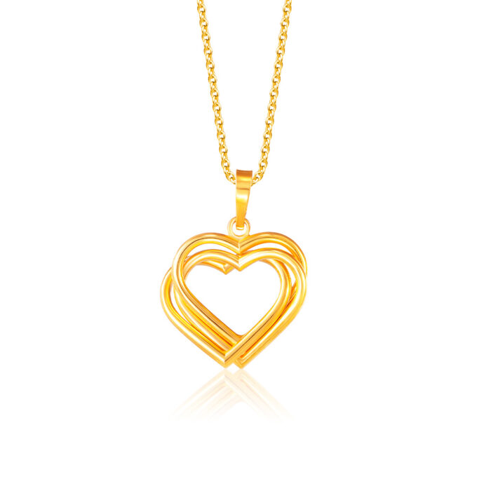 SK 916 LUCKY IN LOVE GOLD PENDANT & NECKLACE FOR WOMEN
