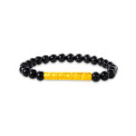 SK BRACELET FOR WOMEN 999 PURE GOLD MANTRA OF ILLUMINATION SLEEVE comes with a charm matched with 23 pieces of 6mm black agate beads