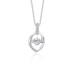 SK Jewellery Dewdrop Dancing Star 10k white gold Diamond Pendant & diamond necklace for women. Comes with a 10k white gold chain.