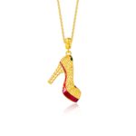 SK 916 ORO AMARE HIGH HEEL STILETTO PENDANT IN ROSE RED GOLD PENDANT & NECKLACE FOR WOMEN