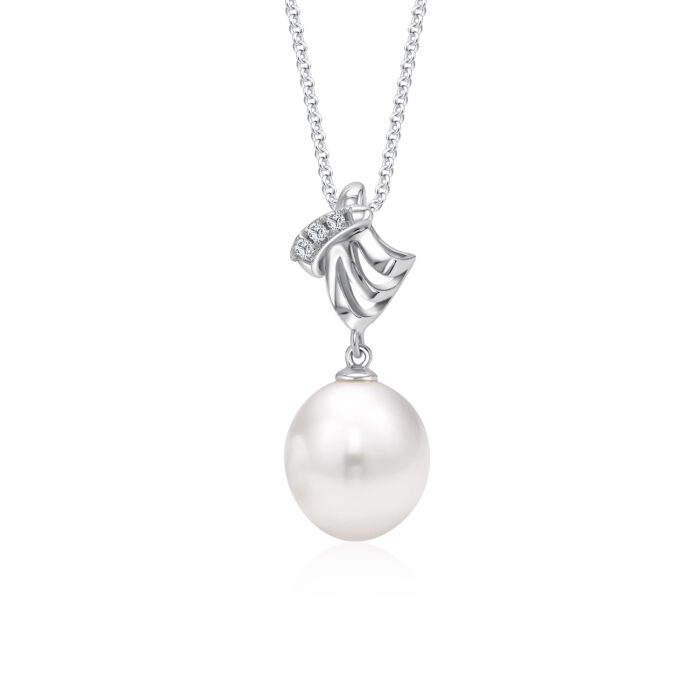 SK Jewellery Tammy Pearl Necklace Pendant with Chain and diamonds
