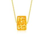 SK 916 Abacus Dollar Gold Pendant