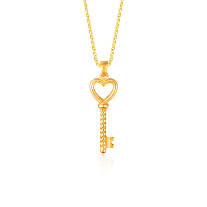SK 916 KEY ANGELIC GOLD PENDANT & NECKLACE FOR WOMEN
