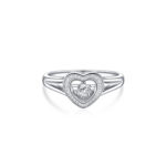 SK JEWELLERY EVERLASTING LOVE FANCING Heart Shape White Gold Diamond Ring with 0.14 carat diamond