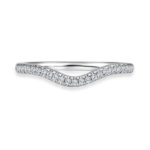 SK Jewellery Classic half eternity stackable diamond wedding ring with pavé band in 14k white gold