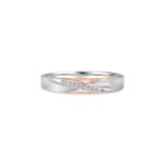 SK JEWELLERY Momento Crossroad To Happiness 18k White Gold & Rose Gold Diamond Wedding Ring for women