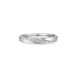 SK JEWELLERY Momento Love Swirl 14k White Gold Diamond Wedding Band for women embeded with 5 diamonds totaling 0.03 carat