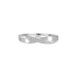 SK JEWELLERY Momento Infinity of Love 14k White Gold Wedding Band for women lined with 22 diamonds totaling 0.11 carat