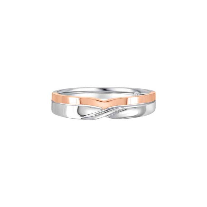 SK JEWELLERY MOMENTO DUO-TONE INFINITY Men's WEDDING Ring in 18k White gold & rose gold.
