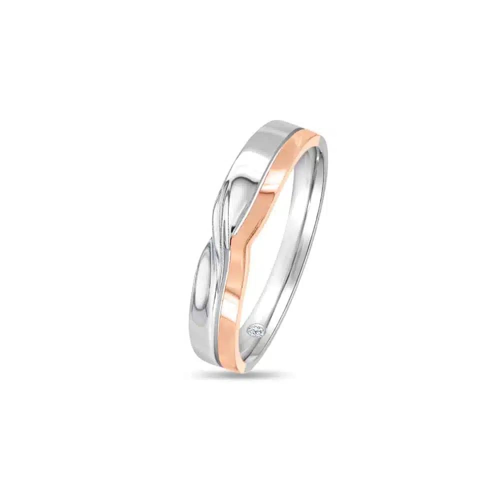MOMENTO DUO-TONE INFINITY symbolises two individuals coming together WHITE GOLD WEDDING BAND