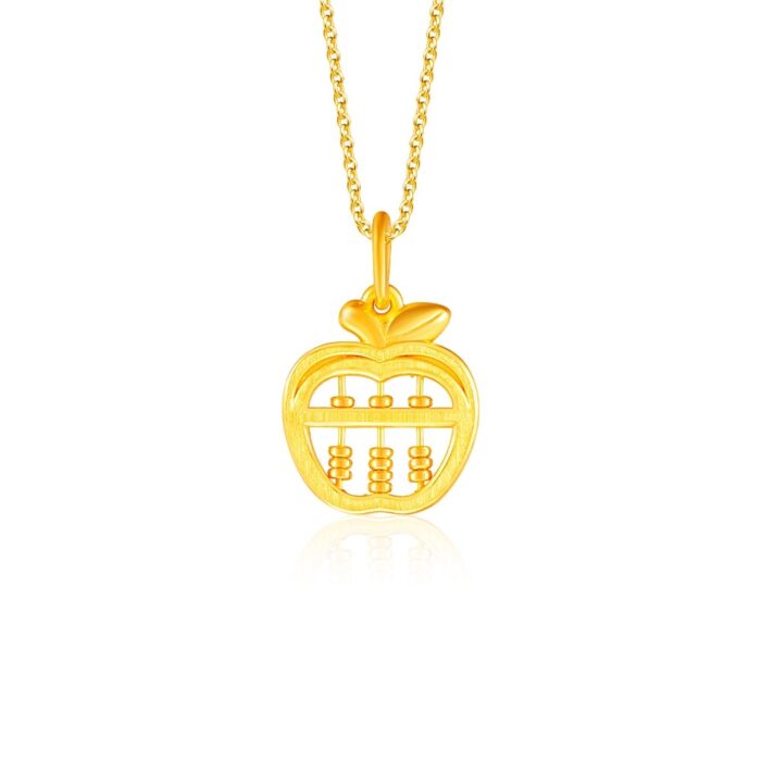 SK Jewellery Apple Abacus 999 Pure Gold Pendant