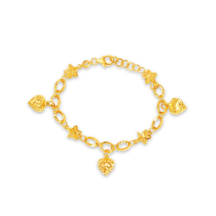 Rantai Tangan Emas 916 - ORO Amare 916 Full of Love Gold Bracelet
