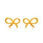 SK 916 GOLD CLASSIC STUD RIBBON EARRINGS FOR WOMEN and KIDS