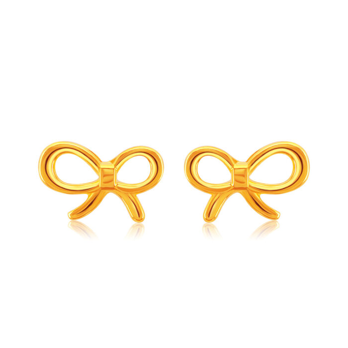 SK 916 GOLD CLASSIC STUD RIBBON EARRINGS
FOR WOMEN and KIDS