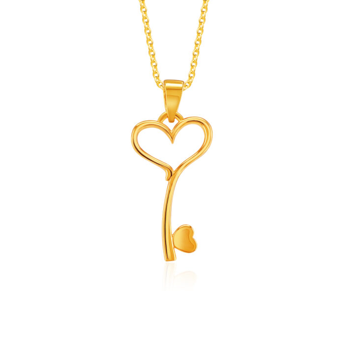 SK 916 Lover Key Gold Pendant