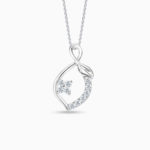 SK Jewellery Starlett Jasmine 10k white gold lab grown diamond pendant & diamond necklace for woman. Comes with 10k white gold chain.