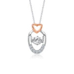 SK Jewellery Starlett Love Nest 10k white gold lab grown diamond pendant & diamond necklace for woman. Comes with 10k white gold chain.