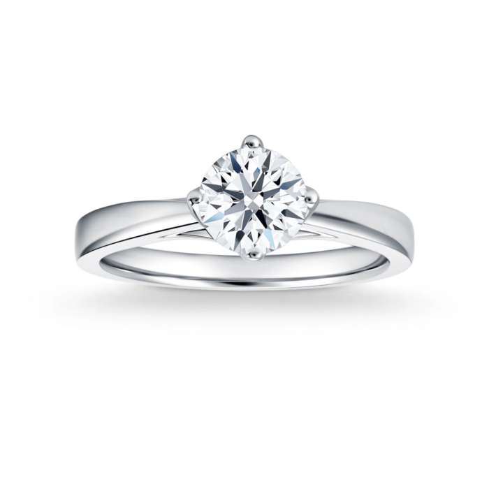 SK JEWELLERY STAR CARAT CLASSIC 14K White Gold Diamond Ring 4 Claw Setting with lab grown diamond