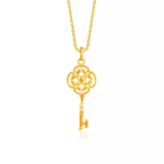 SK 916 DAZZLING KEY GOLD PENDANT & NECKLACE FOR WOMEN